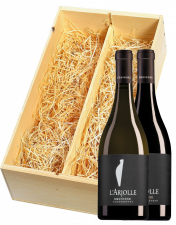 Wijnkist met Domaine de l'Arjolle Côtes de Thongue Equinoxe Chardonnay  en Cabernet-Syrah